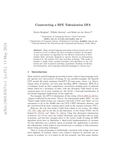 Constructing a BPE Tokenization DFA