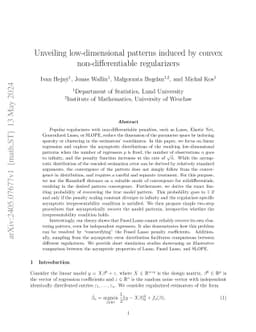 Unveiling low-dimensional patterns induced by convex non-differentiable
  regularizers
