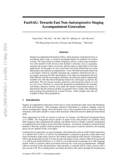 FastSAG: Towards Fast Non-Autoregressive Singing Accompaniment
  Generation