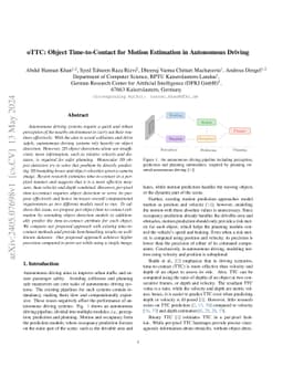 oTTC: Object Time-to-Contact for Motion Estimation in Autonomous Driving