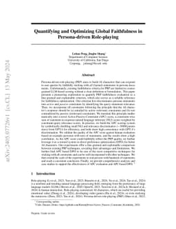 Quantifying and Optimizing Global Faithfulness in Persona-driven
  Role-playing