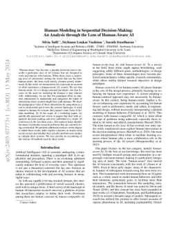 Human-Modeling in Sequential Decision-Making: An Analysis through the
  Lens of Human-Aware AI