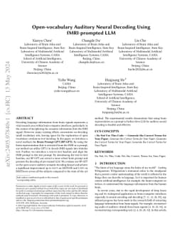 Open-vocabulary Auditory Neural Decoding Using fMRI-prompted LLM