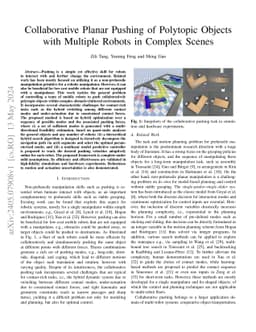 Collaborative Planar Pushing of Polytopic Objects with Multiple Robots
  in Complex Scenes