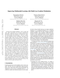 Improving Multimodal Learning with Multi-Loss Gradient Modulation