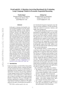 EconLogicQA: A Question-Answering Benchmark for Evaluating Large
  Language Models in Economic Sequential Reasoning