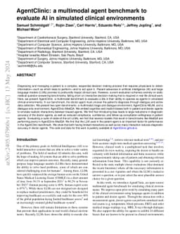 AgentClinic: a multimodal agent benchmark to evaluate AI in simulated
  clinical environments