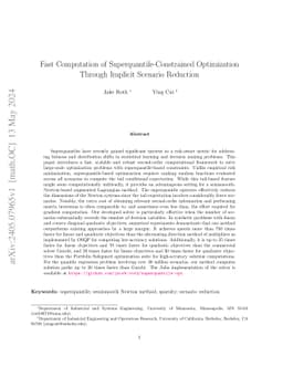 Fast Computation of Superquantile-Constrained Optimization Through
  Implicit Scenario Reduction
