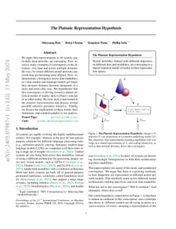 The Platonic Representation Hypothesis