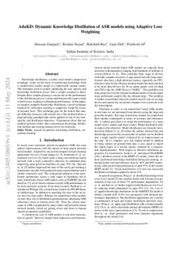 AdaKD: Dynamic Knowledge Distillation of ASR models using Adaptive Loss
  Weighting