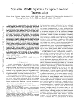 Semantic MIMO Systems for Speech-to-Text Transmission