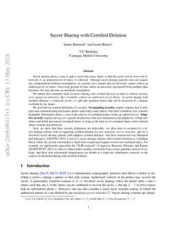 Secret Sharing with Certified Deletion