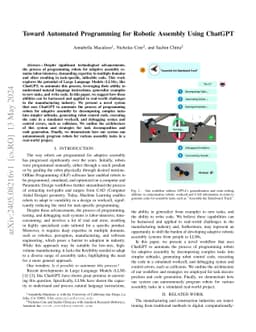 Toward Automated Programming for Robotic Assembly Using ChatGPT