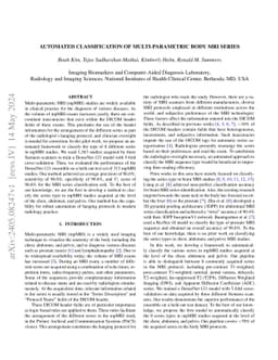 Automated classification of multi-parametric body MRI series