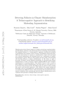 Detecting Fallacies in Climate Misinformation: A Technocognitive
  Approach to Identifying Misleading Argumentation