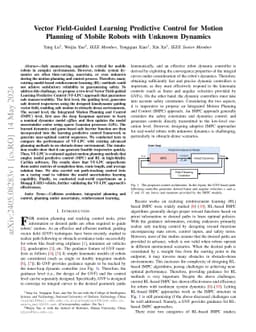 Vector Field-Guided Learning Predictive Control for Motion Planning of
  Mobile Robots with Uncertain Dynamics