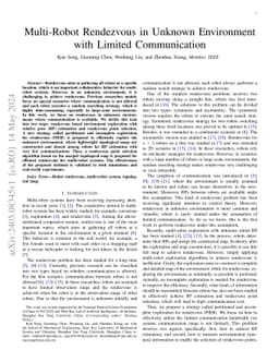 Multi-Robot Rendezvous in Unknown Environment with Limited Communication