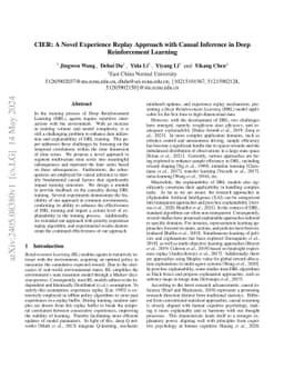 CIER: A Novel Experience Replay Approach with Causal Inference in Deep
  Reinforcement Learning