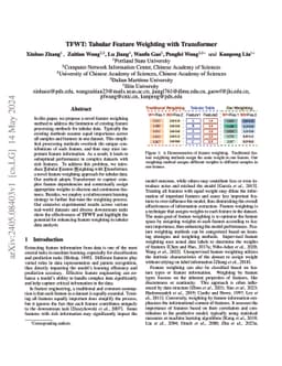 TFWT: Tabular Feature Weighting with Transformer