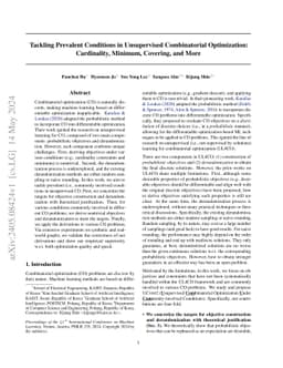 Tackling Prevalent Conditions in Unsupervised Combinatorial
  Optimization: Cardinality, Minimum, Covering, and More