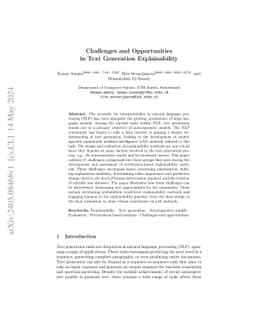 Challenges and Opportunities in Text Generation Explainability