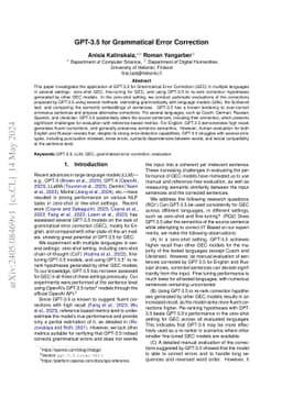 GPT-3.5 for Grammatical Error Correction