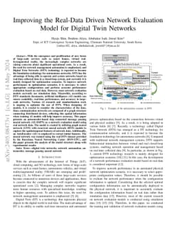 Improving the Real-Data Driven Network Evaluation Model for Digital Twin
  Networks