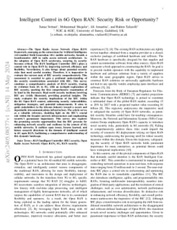 Intelligent Control in 6G Open RAN: Security Risk or Opportunity?