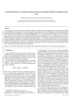 Variable Substitution and Bilinear Programming for Aligning Partially
  Overlapping Point Sets