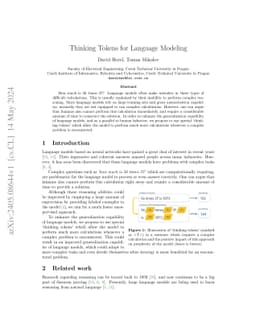 Thinking Tokens for Language Modeling