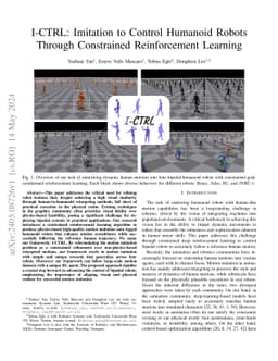 I-CTRL: Imitation to Control Humanoid Robots Through Constrained Reinforcement Learning