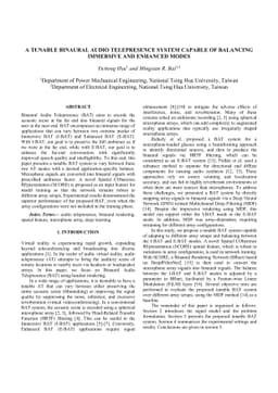 A tunable binaural audio telepresence system capable of balancing
  immersive and enhanced modes