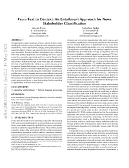From Text to Context: An Entailment Approach for News Stakeholder
  Classification
