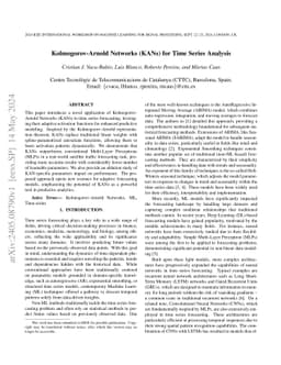 Kolmogorov-Arnold Networks (KANs) for Time Series Analysis