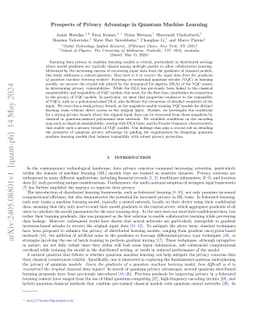 Prospects of Privacy Advantage in Quantum Machine Learning
