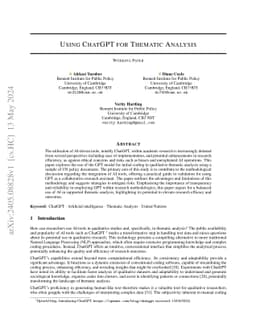 Using ChatGPT for Thematic Analysis