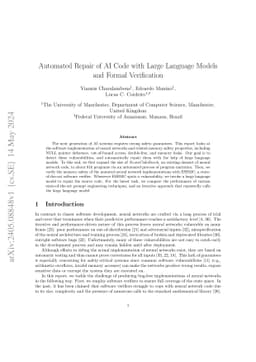 Automated Repair of AI Code with Large Language Models and Formal
  Verification