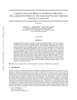 Large Language Models for Human-Machine Collaborative Particle
  Accelerator Tuning through Natural Language