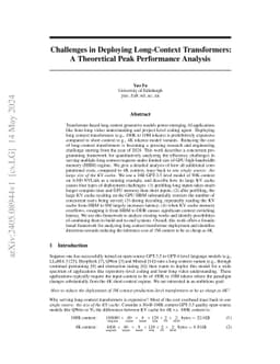 Challenges in Deploying Long-Context Transformers: A Theoretical Peak
  Performance Analysis