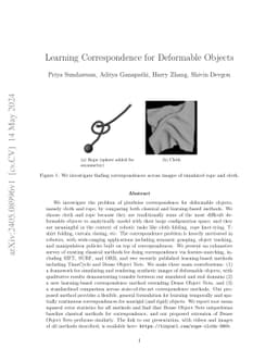 Learning Correspondence for Deformable Objects