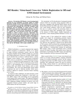 BEVRender: Vision-based Cross-view Vehicle Registration in Off-road
  GNSS-denied Environment