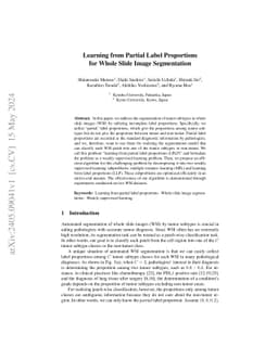 Learning from Partial Label Proportions for Whole Slide Image
  Segmentation