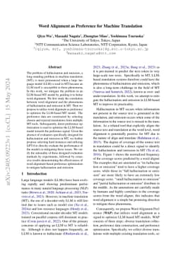 Word Alignment as Preference for Machine Translation