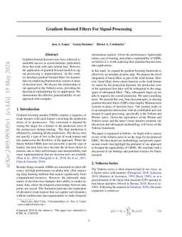 Gradient Boosted Filters For Signal Processing