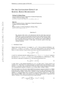 On the Saturation Effect of Kernel Ridge Regression