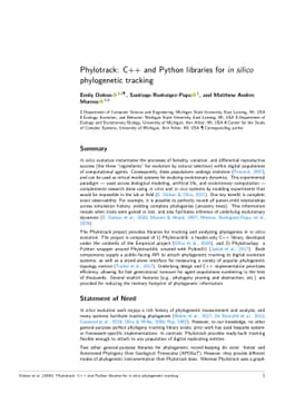 Phylotrack: C++ and Python libraries for in silico phylogenetic tracking