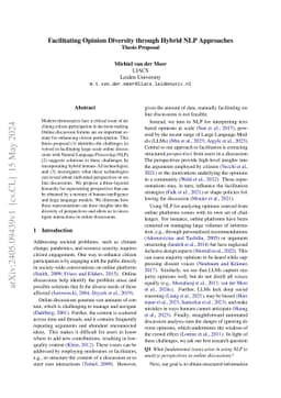 Facilitating Opinion Diversity through Hybrid NLP Approaches