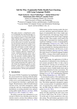 Tell Me Why: Explainable Public Health Fact-Checking with Large Language
  Models