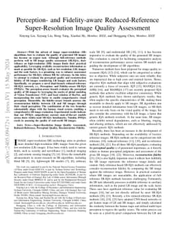 Perception- and Fidelity-aware Reduced-Reference Super-Resolution Image
  Quality Assessment