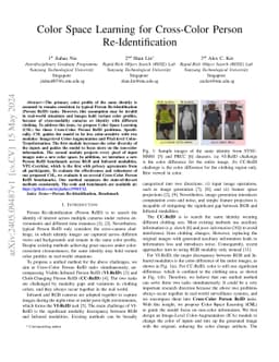 Color Space Learning for Cross-Color Person Re-Identification